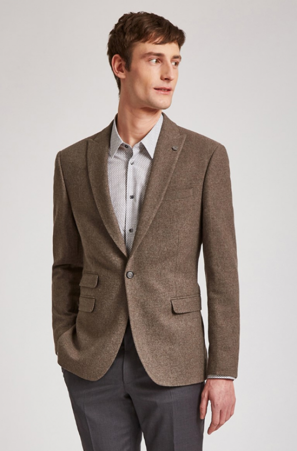 Jas Slim Fit Berbahan Tweed